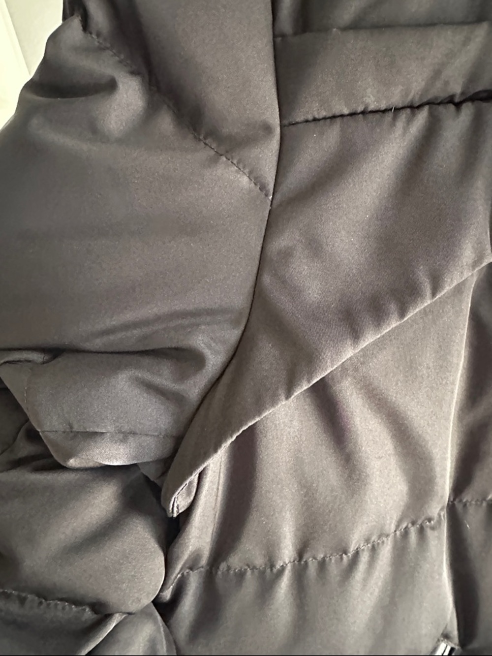 Women's Black Long Puffer Coat with Hood - Picture 4 of 8